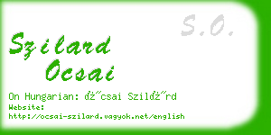 szilard ocsai business card
